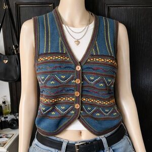 Vintage 90’s Lizwear Knit Sweater southwestern BoHo Grandpa core